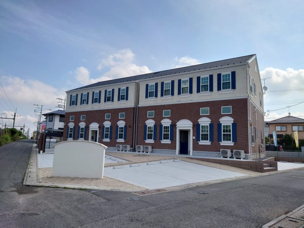 プリマグレイス白岡の外観写真、賃貸、アパート、プリマ、差別化、マンション、外観、デザイン、デザイナーズ、お洒落、可愛い、女性専用、PRIMA、木造、建替え、新築、建築