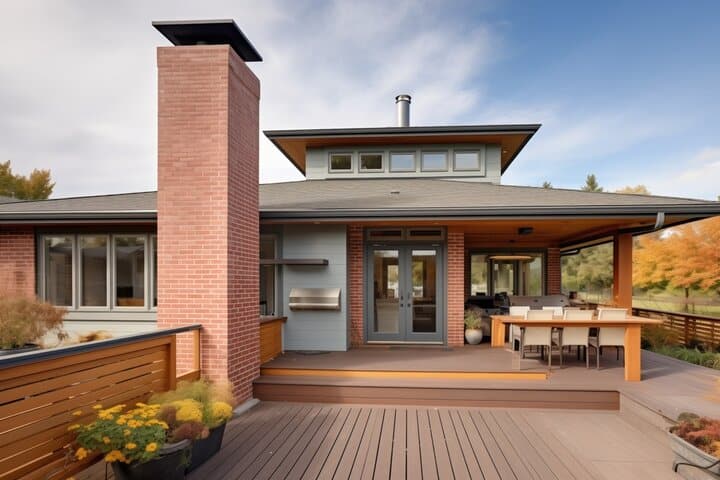 アメリカの建築様式「プレーリースタイル」で海外にある家の外観デザインの画像