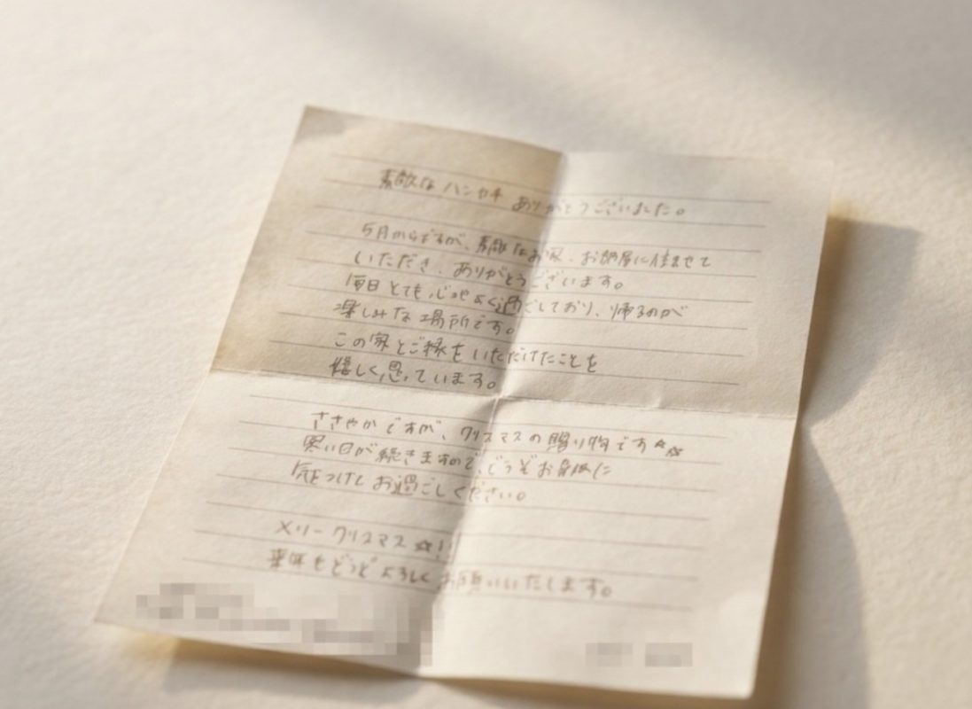 広島にある女性専用単身者向けアパートPRIMA LUNAの入居者からの手紙