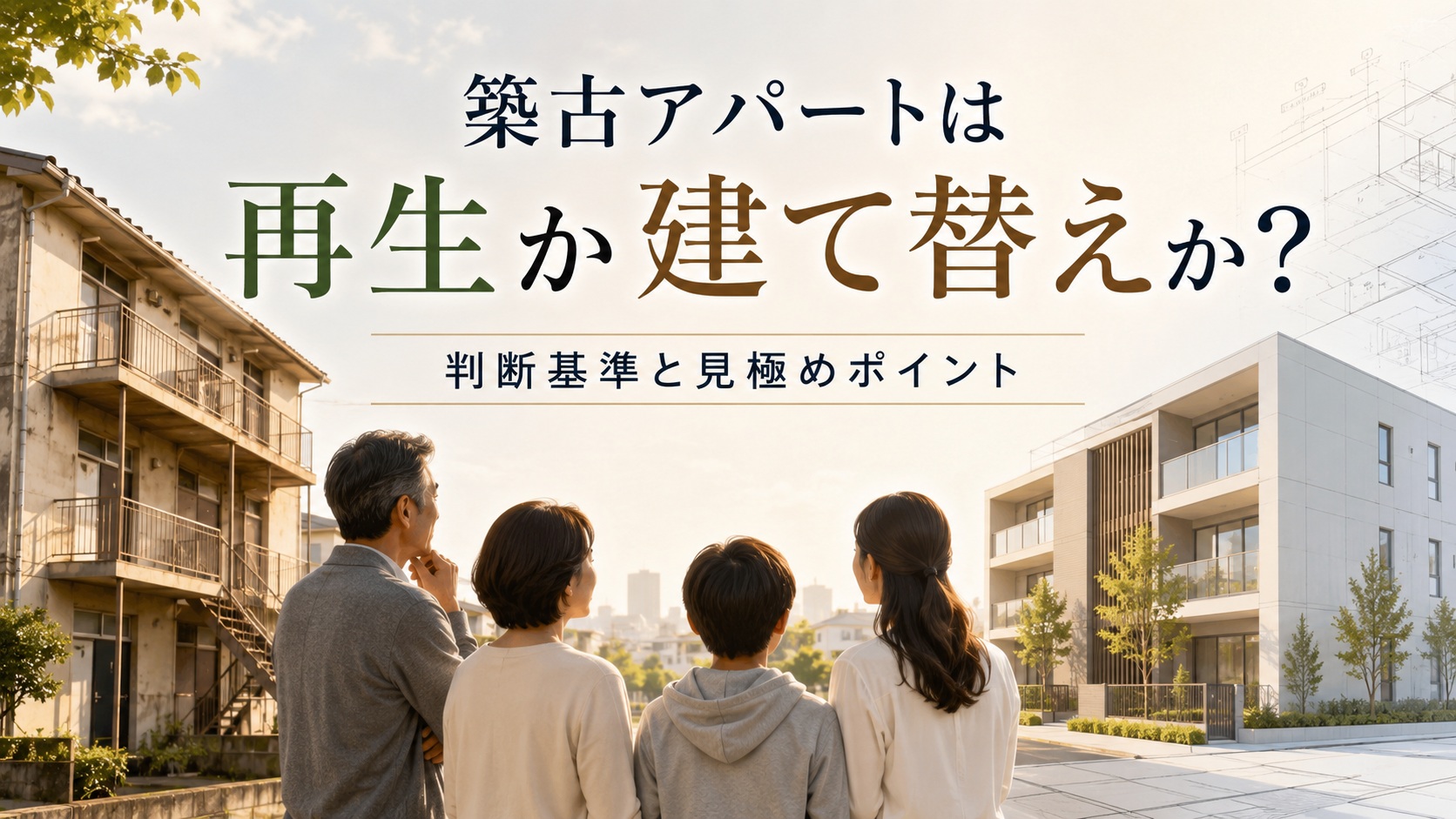 株式会社GIFTのブログ「築古アパートは再生か建て替えか？判断基準と見極めポイント 」のファーストビュー画像