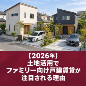 株式会社GIFT社のブログ記事「2026年土地活用で今、ファミリー向け戸建賃貸が注目される理由 」のアイキャッチ画像